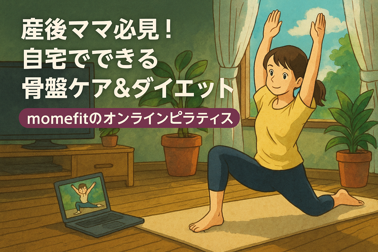 産後ピラティスmomefitのアイキャッチ画像｜自宅でできる骨盤ケア