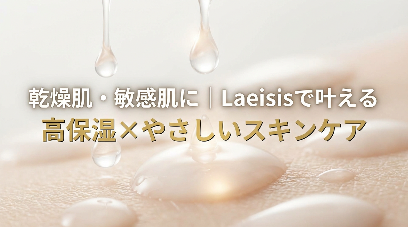 Laeisis 乾燥肌 スキンケアブランドLaeisisの高保湿でやさしい使い心地をイメージしたアイキャッチ画像